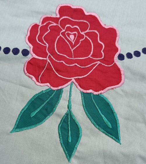 Bedsheet - Applique work - BS-APLEMB-C1O4-DN02 - Image 2